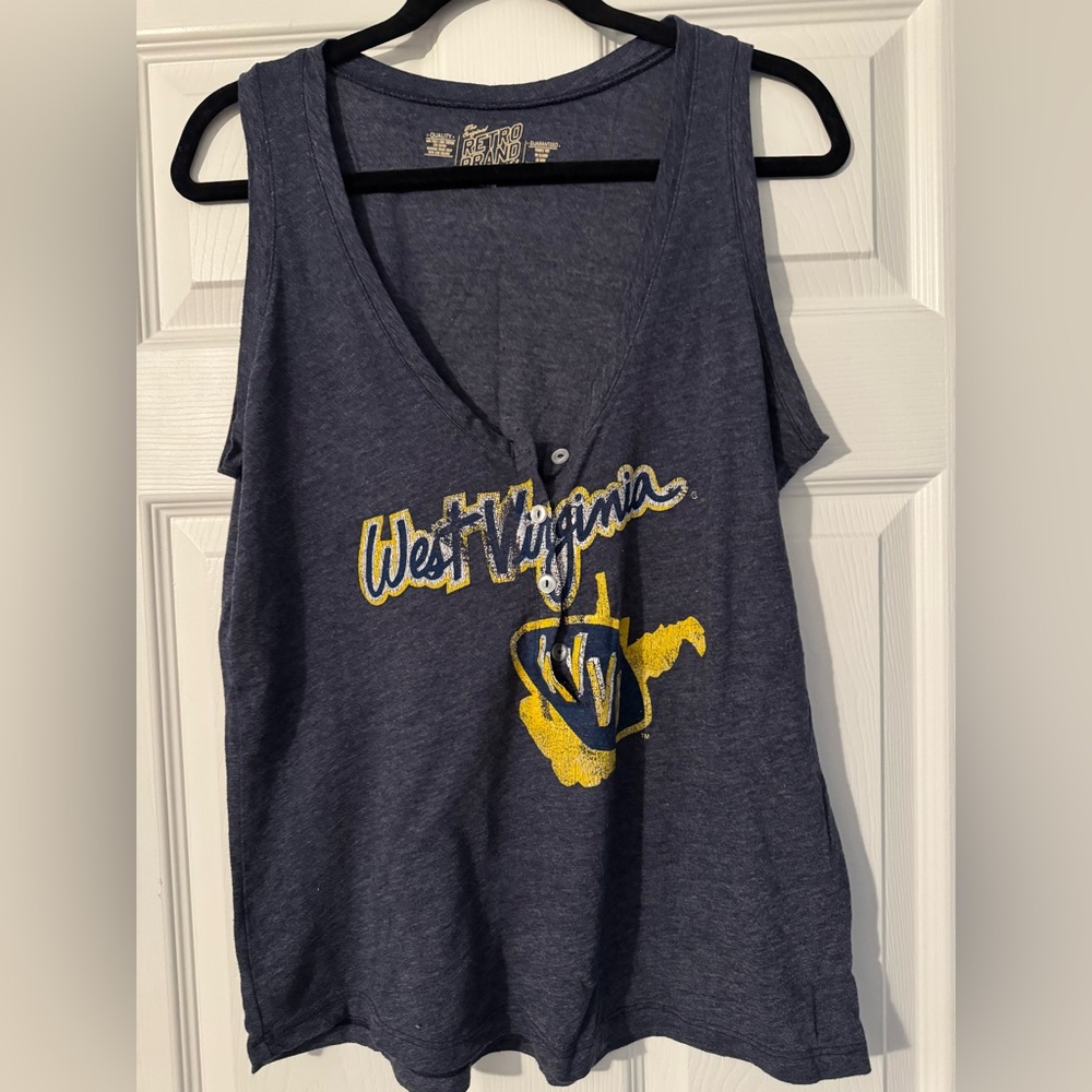 West Virginia Graphic Tank Top - Navy and Yellow
